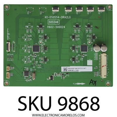 LED DRIVER PARA TV TCL / NUMERO DE PARTE 30835-000025 / 40-D50S54-DRA2LG / 11602-500024 / 50S546 / GTC012194I / V8-MR19K01-LC1V002 / MODELO 50S555	